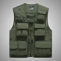 Lato Multi-Pocket Men Army Green Tactical Vest Outdoor Casual Sportswear Bez Rękawów Fishing Hunting Male 5xl 6XL 7XL Kamizelki męskie