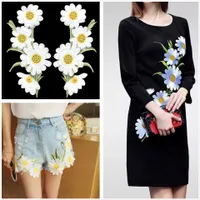 3D Embroidery sunflower patch Fabric and Sewing Shaped Collar Bust Patches Polyester Patching Accessory for Clothes YEN8547