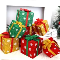 Boîte de cadeau de Noël Boîte de boxe Super scène Décoration Snowflake Candy Candy Emballage au chocolat Nouvel An Cadeaux pour enfants Sac Fournitures de fête