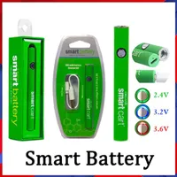 Carrito inteligente Batería Vape 510 Cartuchos de rosca 380mAh Voltaje variable Precalentamiento SmartCart Baterías con cargador USB Evod Ley Law Vertex