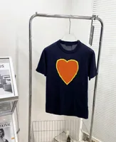 22ss Tasarımcı Gelgit T Shirt Göğüs Mektubu Aşk Örgü Kısa Kollu Yüksek Sokak Marka erkek T Gömlek Gevşek Boy Rahat T-shirt 100% Saf Pamuk Üstleri Erkekler ve Kadınlar