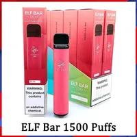 Elf Bar 1500 Puffs E Sigaretta Dispositivo di pod usa e getta per sigarette 1500Puffs 850mAh Battey 4.8ml PODS Cartuccia Cartuccia VAPES Kit monouso 16 colori vs Air Bar LUX