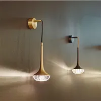 Wall Lamp Post Modern Horn Crystal Bronze Lamps Living Room Bedroom Study Glass Hanging Sconce Lights Bedside Design Fixtures