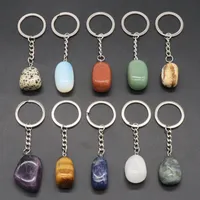 Onregelmatige natuurlijke kristallen steen handgemaakte sleutelhangers sleutelhangers voor vrouwen meisje party club auto tas decor sieraden