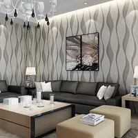Wallpapers moderne eenvoudige golfcurve streep niet geweven behang verlichting woonkamer slaapkamer eet achtergrond 3D W68