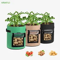KRAFLO 비 짠 정원 냄비 투명한 조개 껍질 딸기 토마토 땅콩 식물 재배 가방 시각화 감자 심기 컨테이너