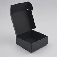 50 sztuk Czarny Craft Kraft Paper Box Czarny Opakowanie Wesele Małe Prezent Candy Jewelry Pakiet ES do ręcznie robionych mydła 210805