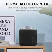 Printers 80mm USB WiFi BT Thermal Receipt Printer 250mm/s Printing Speed Auto Cutter Support Print Prompt Error Alarm White
