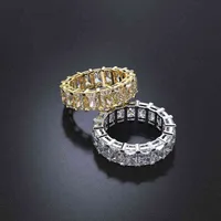 Luxury Eternity Promise Ring 925 Sterling Silver Princess Cut AAAA CZ Fiesta Anillos de banda de boda para mujeres Joyería de moda nupcial X220214