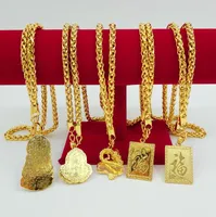 6つのスタイルのゴールドメッキの女神の慈悲のペンダントネックレスの贅沢な雰囲気の男性の厚いネックレスのウェディングジュエリーギフト