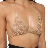Seksowne Biustonosz Akcesoria Body Biżuteria Klatka Cheat Bikini Moda Łańcuch Punk Boho Waist Koraliki Przeczucie Luksusowy Letni prezent
