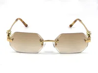 선글라스 새로운 레트로 피카딜리 불규칙한 크리스탈 컷 렌즈 안경 02818 Frameless Animal 다리 패션 아방가르드 디자인 UV400 가벼운 색깔의 장식 안경