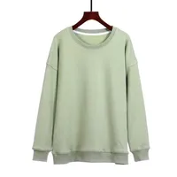 Good female round neck Pullover Long Sve T Cotton Terry sweater spring and autumn style