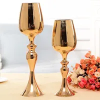 Party Dekoration Großhandel Silber und Gold Farbe Trompete Mentale Vasen für Hochzeitsmittelstück