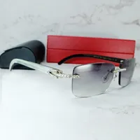 고품질 2021 선글라스 남성 럭셔리 카터 큐빅 지르콘 버팔로 경적 태양 안경 무리가없는 라인 석 아이스 밖으로 버프 여성 음영 안경