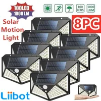 Liibot 102 100 LED太陽光発電屋外ランプ電源太陽光3モードPIRのモーションセンサーのための庭の装飾ウォール街