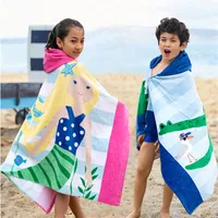 Playa de estilo europeo y americano de la toalla Los niños libres de formaldehído pueden usar una capa de baño con capucha de algodón puro alargado 76 cm