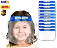 ABD Stok Çocuklar Temizle Koruyucu Yüz Kalkan Maske Plastik Tam Yüz Koruma İzolasyon Maskesi Anti-Sis Yağı Koruyucu Maske Kalkanı Şapka FY8017