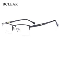 Mode Mäns Business Light Weight Pure Titanium Half Frame Optical Glasses Elegant Ultralight Prescription Eyeglasses Solglasögon Ramar