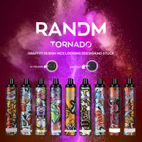 Original Randm Vape Stylo Kit Pod Tornado 6000 Puffs Bar E-Cigarette Type-C Rechargeable multi-arômes rechargeables Batterie rechargeable de batterie de vaporisateur en gros