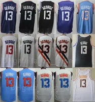 Hot Men Basket Paul George Jersey 13 Team Färg Svart Vit Navy Blå För Sport Fläktar Skjorta Andningsbar Alla Stitching Ren Bomull Utmärkt kvalitet till salu