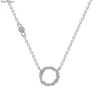 Beliebte Schmuckgeschenk Luxuriöse S925 Sterling Silber Zirkon Kranz Halskette Frauen Set Mode Licht Luxus Diamant Ring für Dame