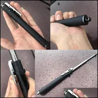 Altri Accessori tattici Gear Matic Spring Black Pen Black Pen Portatile Tre-sezione Tre-Sezione Stick Telescopico Uomini e donne Autodifesa Auto Drop Dersa