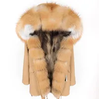 Pelliccia femminile Faux Furtjy Abbigliamento invernale Big Collare Parker Media e Long Section Staccabile Spessore Liner Coat Park Caldo