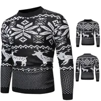 Мужские свитера внешнеторговой торговли Стиль большого размера Рождественские олень Slim-Fit Свитер круглые шеи вязаный пуловер
