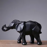 ASFULL抽象的なゴールド象の彫像樹脂の装飾品家の装飾アクセサリーギフト幾何学的彫刻210728