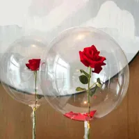 18 cali 20-calowy 24-calowy 36 cali DIY Materiał Przezroczysty Bobo Balon Różany Bukiet Balon Róża Y0622