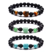 Yoga chakra pierre naturelle Bouddha perles de buddha brel bracelet tigre oeil d'améthyste cristal lava rock eau bracelets pour femmes hommes bijoux de mode volonté et sableux