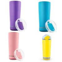 Macaron Color Nuovo Bluetooth Wireless Portable Music Cup Sports Water Bottle Bottle Acciaio inossidabile Doppio Aspirapolvere con coperchio scorrevole Slot di paglia