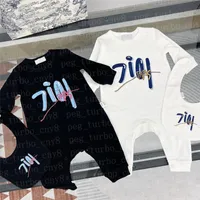 Kleinkind Baby Strampler Designer Buchstaben Kinder Kleidung mit Langarm Langarm Baumwolle Mädchen Jungen Onesies Jumpsuits