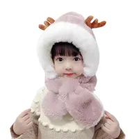 Chapeaux et foulards de nouvel hiver pour enfants une épaissie chaleureuse peluche mignonne Bouffe d'anteur Cadeaux de Noël DHL