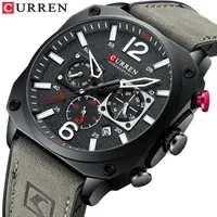 Wristwatches CURREN Top Men's Fashion Leather Strap Quartz Wrist Watches Clock With Date Chronograph 8398