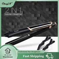 Professional Hair Straightener Electric Fast Heating Hair Curler Flat Iron Negative Ion Portable Hair Straightening LED Display 220120