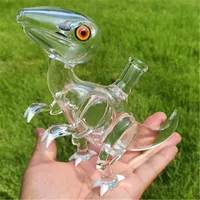 Glass Dino Water Bong con 10mm femmina giunti narghilè tubo Recycler Bubbler DAB Rig