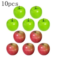 10 adet Büyük Yapay Meyve Simülasyon Sahte Kırmızı Yeşil Elma Mutfak Süs Craft Pogny Sahne Parti Dekorasyon