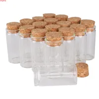 Venta al por mayor 24 Piezas 12 ml 24 * 50mm Tubos de ensayo con tapón de corcho Traseros de vidrio Frascos Viales Tiny Botellas para Boda CraftGoods