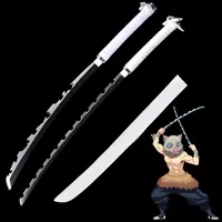 Decoração de Natal Japonesa Anime Demon Slayer: Kimetsu No Yaiba Hashibira Inosuke Cosplay Adereços-Real Fantasy Swords-Duas seções