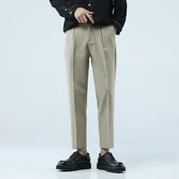 Pantalones para hombres Sencillo Verano Coreano y cómodos nueve minutos de pantalones College College El listado Moda Trajes Blazers