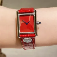 女性の時計クォーツウォッチ29.5mmの防水ファッション腕時計レッドリストウォッチモントレデフル