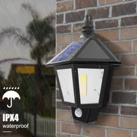 태양 램프 빛 야외 IP65 유도 벽 램프 정원 풍경 보안을위한 방수 조명 LED