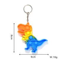 US STOCK STOCK FIGHTY TOYS TOYS PINS-TYS POUSSIER POUSSIER POUSSIER PRINCIER PRINCIER PIGHT TOUCHE RAINOBOW Licorne Dinosaure Loup-Bulle Decompression Toy Anti Stress Bubbles Board KeyRing