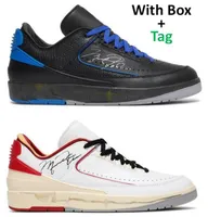 Mejor calidad 2 2S Zapatos de baloncesto Bajo Hombres Black Varsity Royal White Varsity Zapatillas deportivas rojas con caja