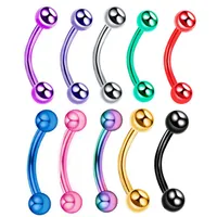 Navel & Bell Button Rings Body Jewelry 10Pcs/Lot Surgical Steel M Ball Eyebrow Piercing Internally Threaded Curved Barbell Helix Earring Lip