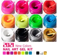 Quality 12 colors nail art gel gliter Paint Nail Gel Set kit Long Lasting Easy Painting UV Gel Nail Polish Kit