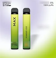 100% original BREZE STIIK Max e Cigarette 1800 Puffs Visable Vape Dispositif de dispositif Pod Kit de cartouche 6ML Cartouche 950MAH Batterie à l'intérieur VS Randm Air Bar