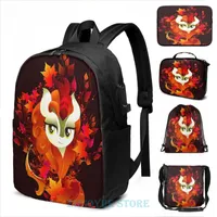 Backpack Funny Graphic Print Autumn Blaze USB Charge Men School Bags Women Bag Travel Laptop